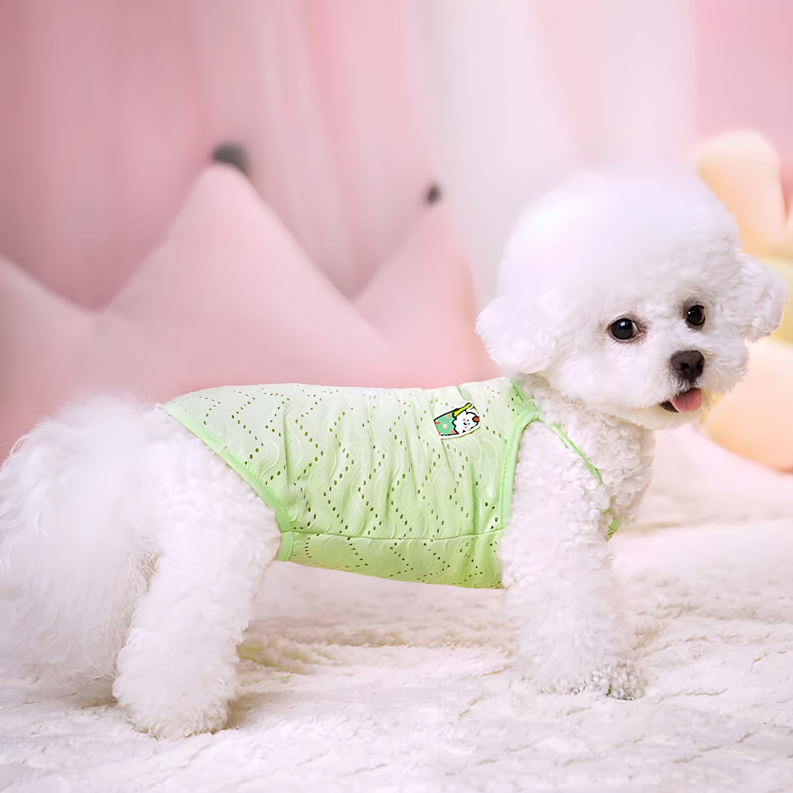 ハンドメイド　犬服　タンクトップ　背中開きベスト　ひんやりタンクトップ Amazon | 犬 夏服 ひんやり 冷感 タンクトップ メッシュ ベスト 冷感